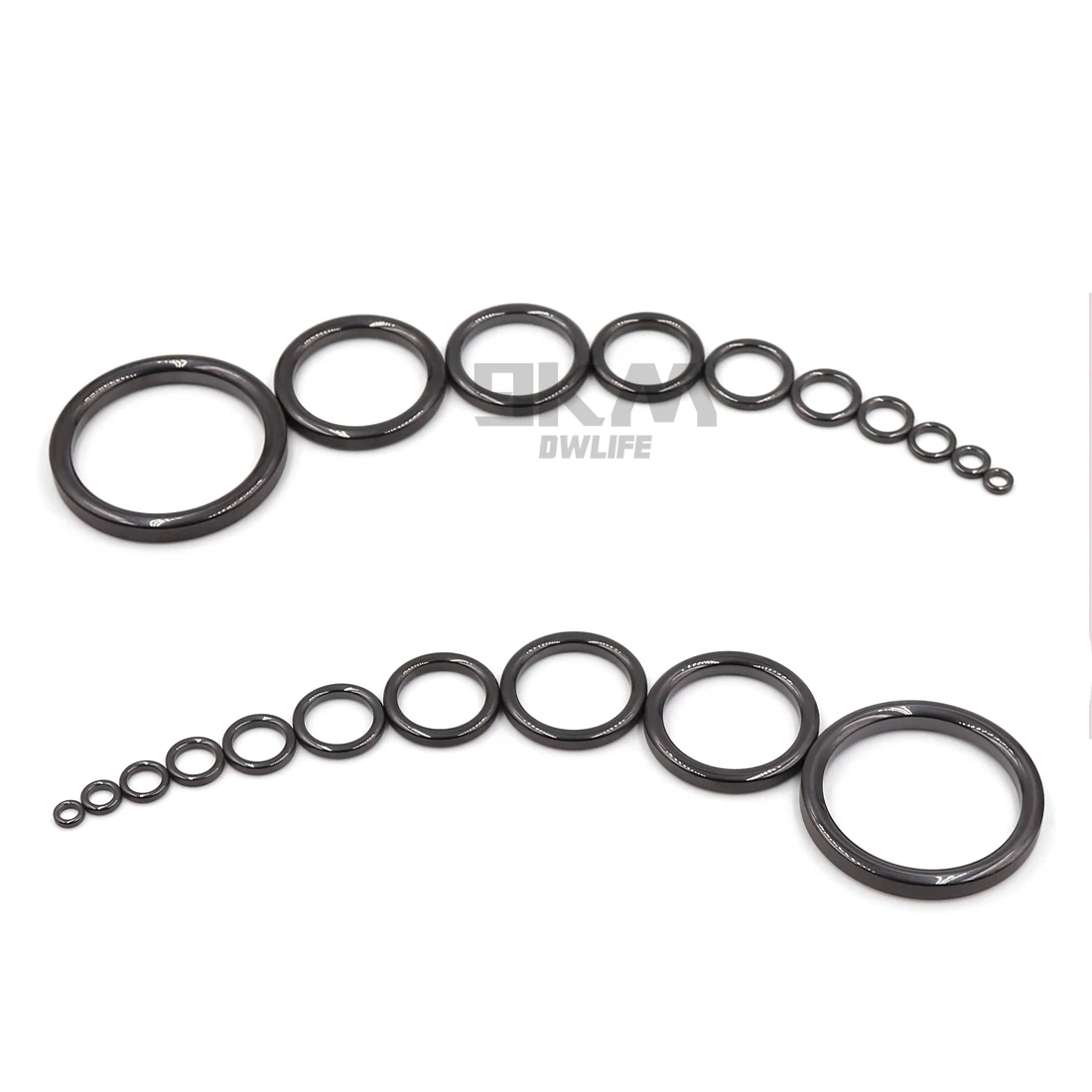 Fishing Rod Guides Ring 10Pcs~100Pcs Wear Resistant Ceramic Guide Ring Rod Repair Replacement Kit Alconite Ring Black 6mm~47.3mm