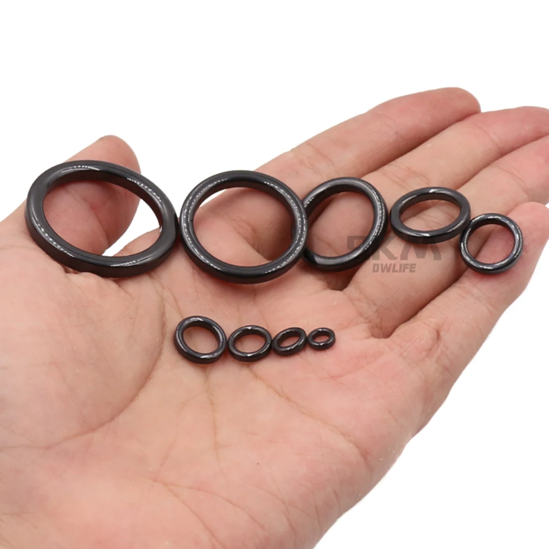 Fishing Rod Guides Ring 10Pcs~100Pcs Wear Resistant Ceramic Guide Ring Rod Repair Replacement Kit Alconite Ring Black 6mm~47.3mm