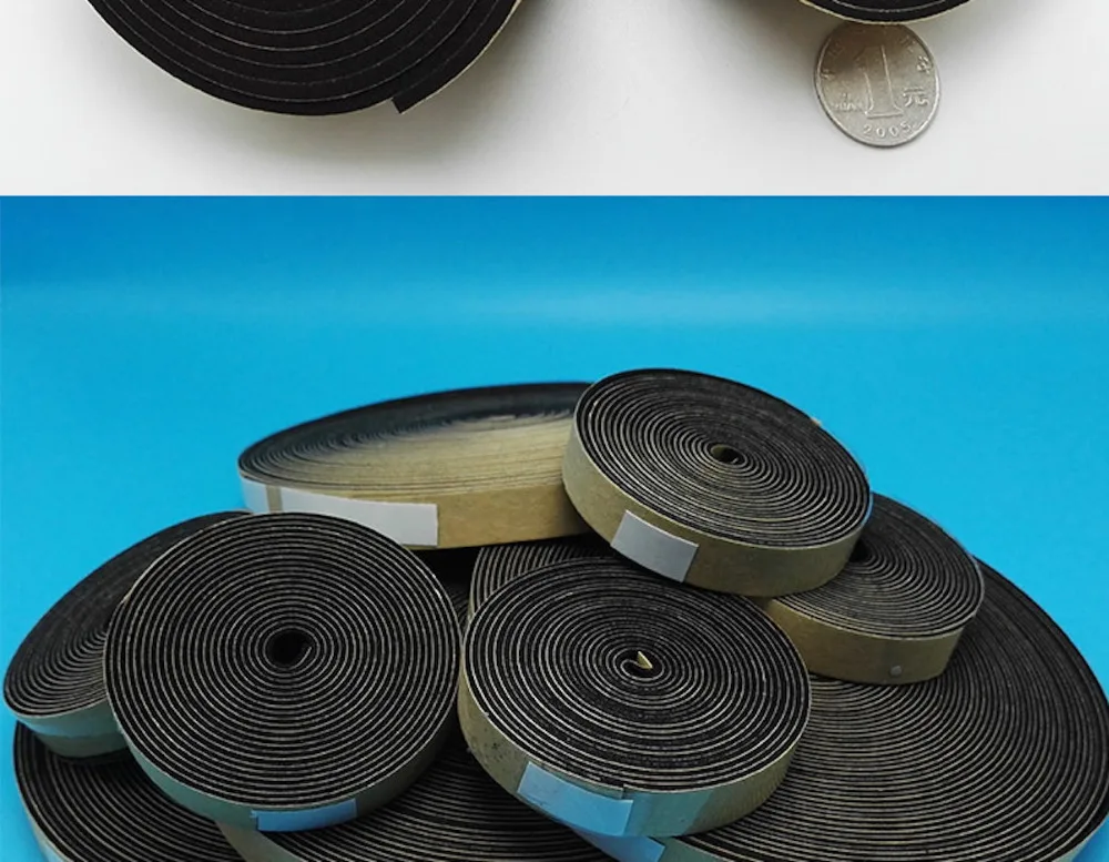 EPDM Neoprene Self-adhesive Tape Insulation Gasket Door Window Seals Cushion 2 5mm 10mm x 10 15 20 25mm 30mm 40mm 50mm 2m Black