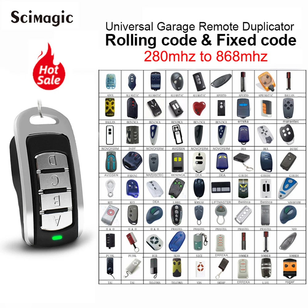 Gate control for Garage door Remote control duplicator 433.92MHz 868.3MHz Gate door opener For Fixed rolling code