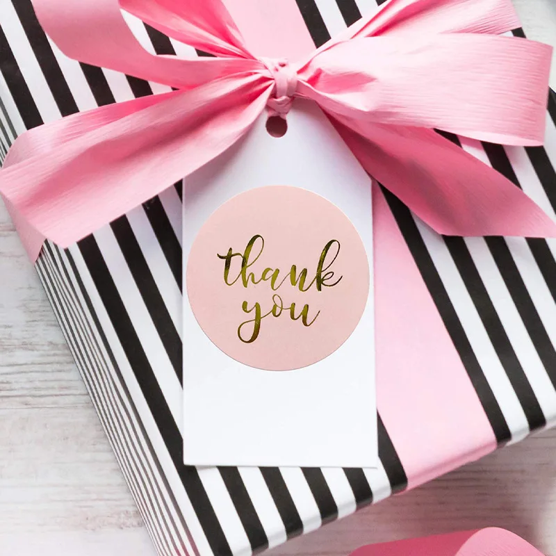 100-500pcs Thank You Wedding Decoration Sticker Hot Laser Rainbow Glitter Waterproof Sticker Birthday Party Gift Sealing Glue