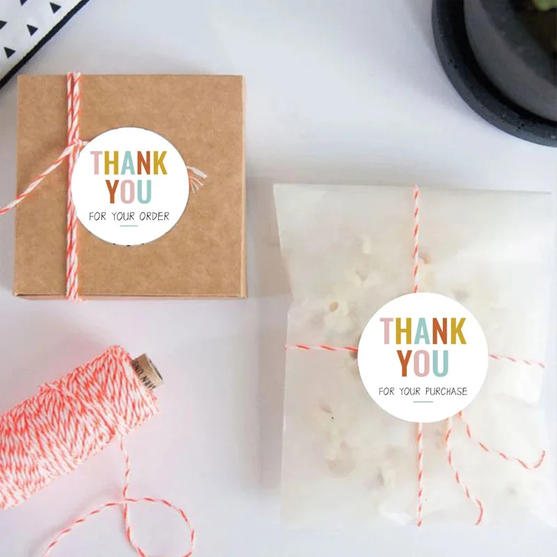 100-500pcs Thank You Wedding Decoration Sticker Hot Laser Rainbow Glitter Waterproof Sticker Birthday Party Gift Sealing Glue