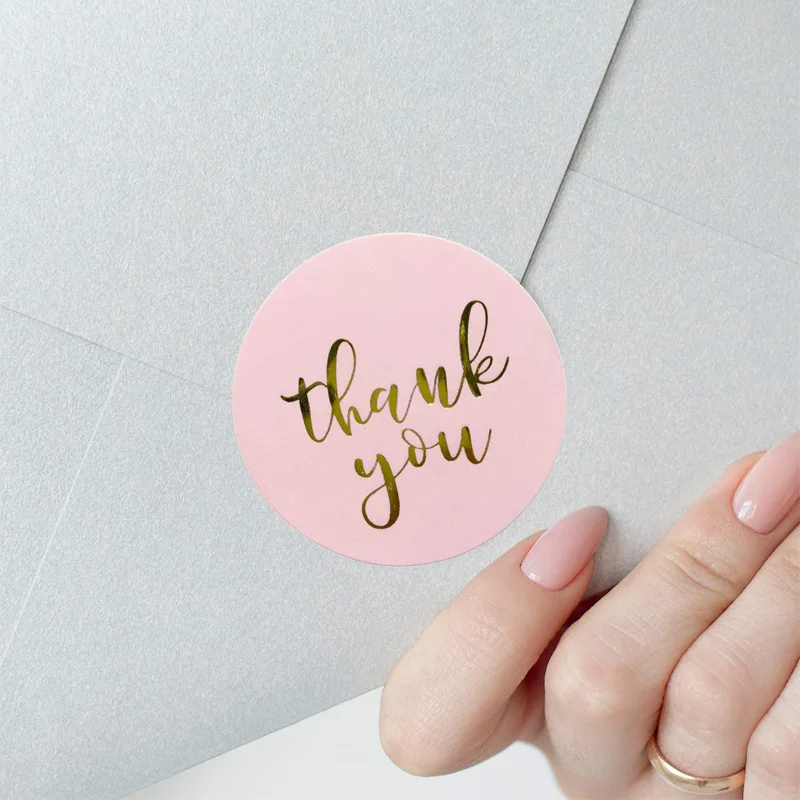 100-500pcs Thank You Wedding Decoration Sticker Hot Laser Rainbow Glitter Waterproof Sticker Birthday Party Gift Sealing Glue
