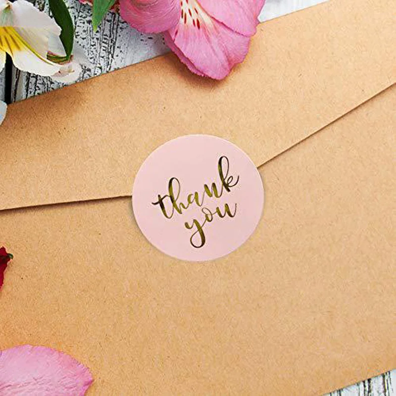 100-500pcs Thank You Wedding Decoration Sticker Hot Laser Rainbow Glitter Waterproof Sticker Birthday Party Gift Sealing Glue