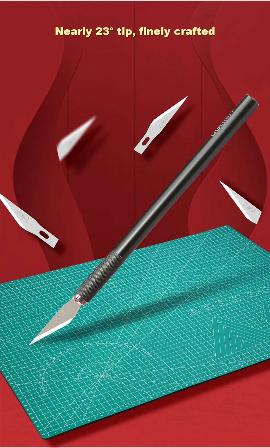 Deli Scalpel Blades Metal Precision Knife Cutter Engraving Craft Knives for Wood Paper Mobile Phone PCB Repair Tool Knives