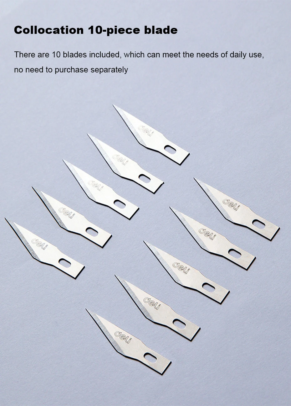 Deli Scalpel Blades Metal Precision Knife Cutter Engraving Craft Knives for Wood Paper Mobile Phone PCB Repair Tool Knives