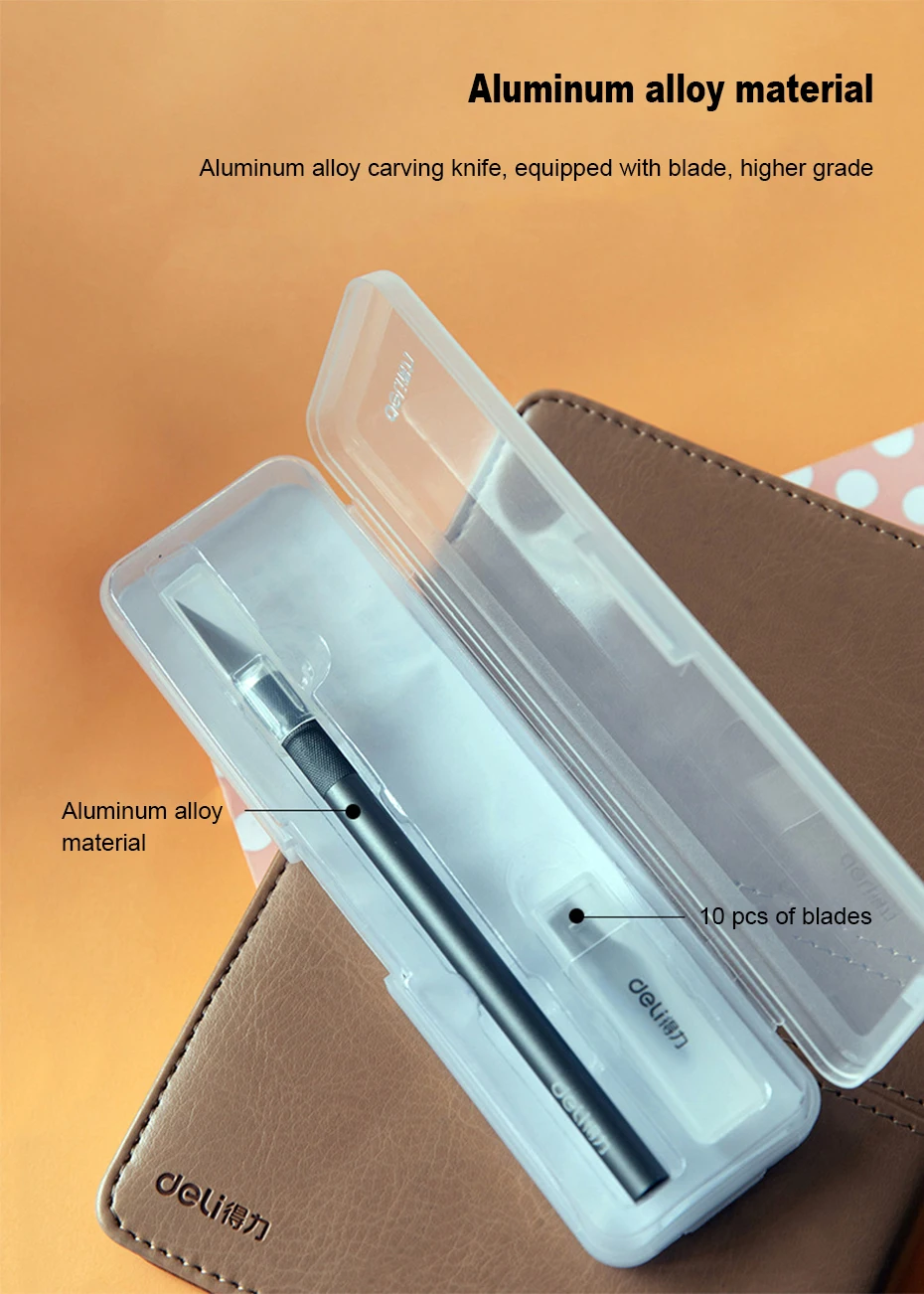 Deli Scalpel Blades Metal Precision Knife Cutter Engraving Craft Knives for Wood Paper Mobile Phone PCB Repair Tool Knives