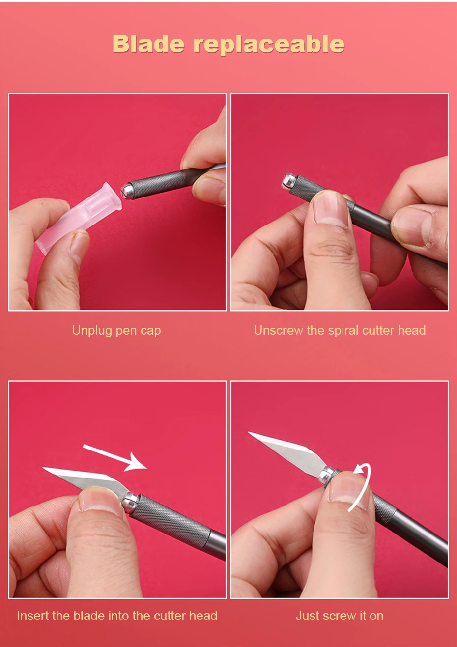 Deli Scalpel Blades Metal Precision Knife Cutter Engraving Craft Knives for Wood Paper Mobile Phone PCB Repair Tool Knives