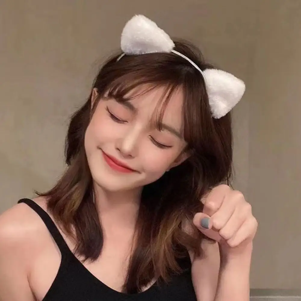 Anime Cosplay Cute Face Wash Plush Cartoon Hair Accessories Hair Hoop Hair Band Cat Ears Headband