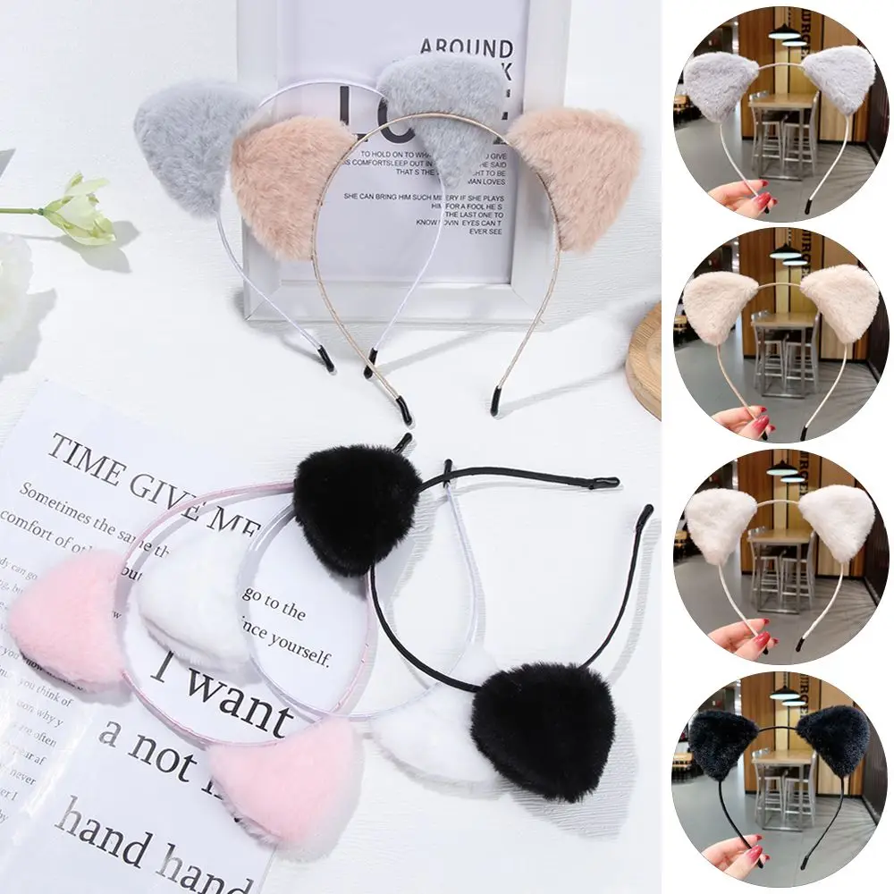 Anime Cosplay Cute Face Wash Plush Cartoon Hair Accessories Hair Hoop Hair Band Cat Ears Headband