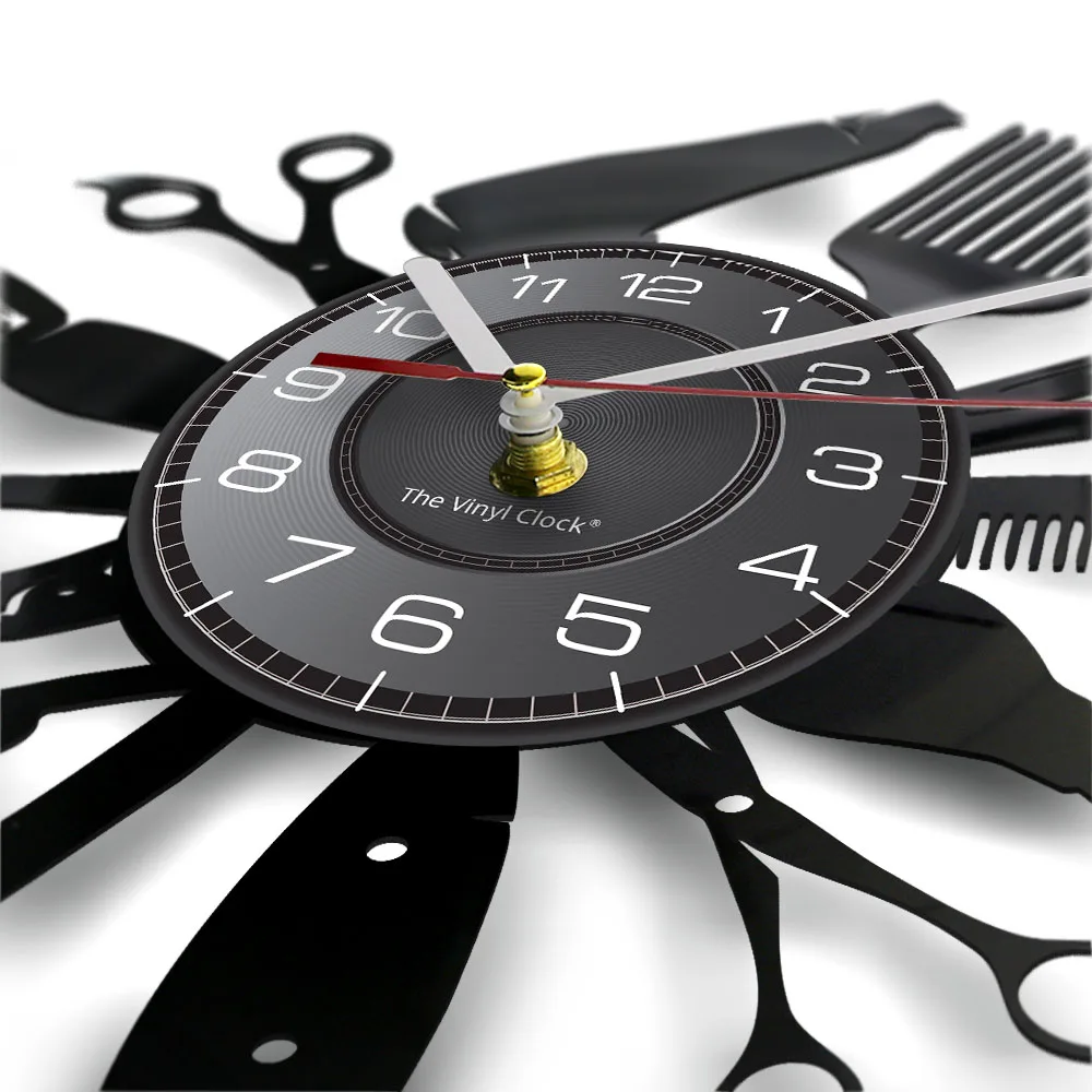 Hairdressing Tools Barber Shop Wall Clock Hair Salon Decor Color Changing Contemporary Hairdressing Watch Gift For Hairdressers