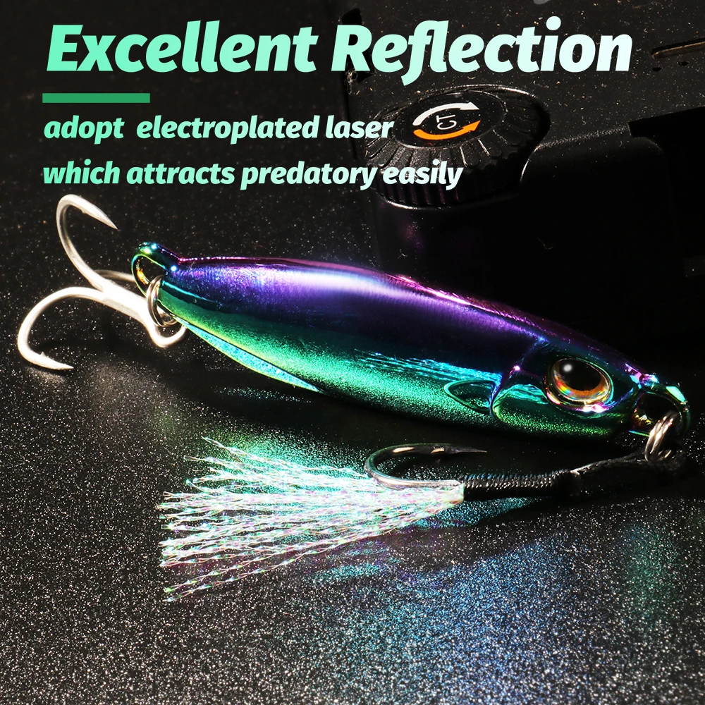 Metal Jig Fishing Lure 10g 20g 30g 40g Shore Casting Swimbait Spoon Spiner Laser LAKE Pesca Ocean Tackle Wobbler Artificial Bait