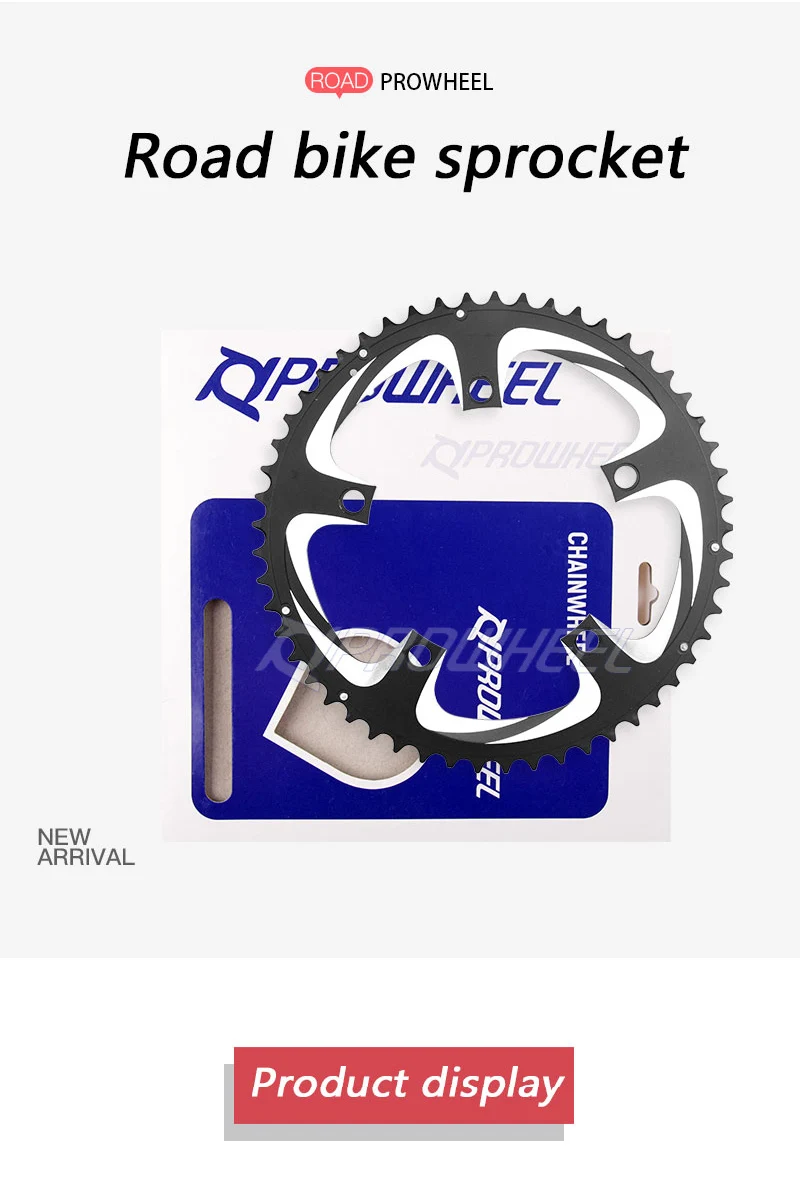 PROWHEEL Road Chain Wheel 34/50T 39/53T Aluminum Alloy Steel Sprocket 130/110BCD AL-7075 CNC 8/9/10/11S Double Crown Chainring