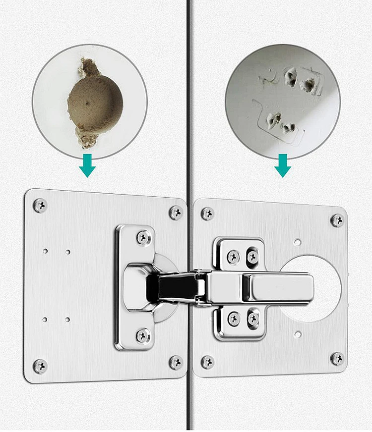 KAK Stainless Steel Cabinet Hinge Repair Plate 1-8 Pack Door Hinge Mounted Plate with Screws Furniture Hardware Accessories