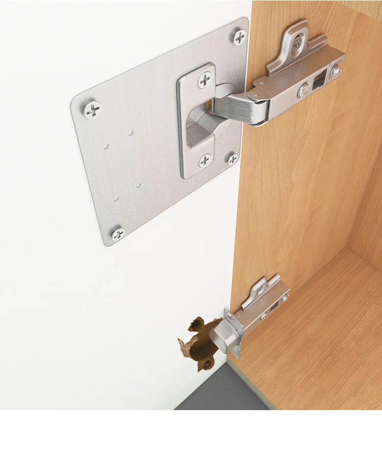 KAK Stainless Steel Cabinet Hinge Repair Plate 1-8 Pack Door Hinge Mounted Plate with Screws Furniture Hardware Accessories