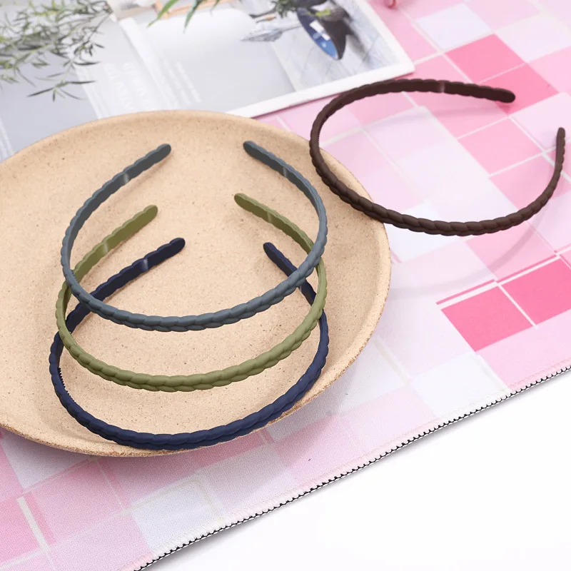 1PCS New Fashion Morandi Color Frosted Hair Bundle Headband Simple Braid Headband Hair Accessories