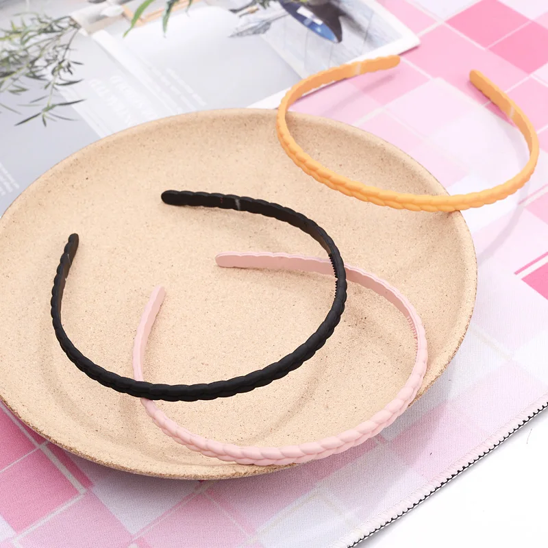 1PCS New Fashion Morandi Color Frosted Hair Bundle Headband Simple Braid Headband Hair Accessories