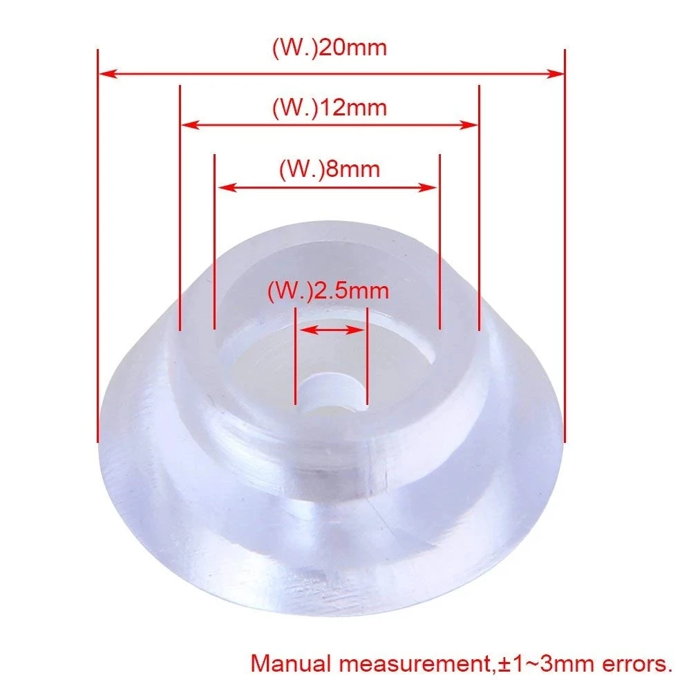 50/100/200/500/1000PCS Transparent Silicone 20x8x12mm Round Soft Anti-slip Foot Pad for Furniture Feet Chair Cup Table Cabinet