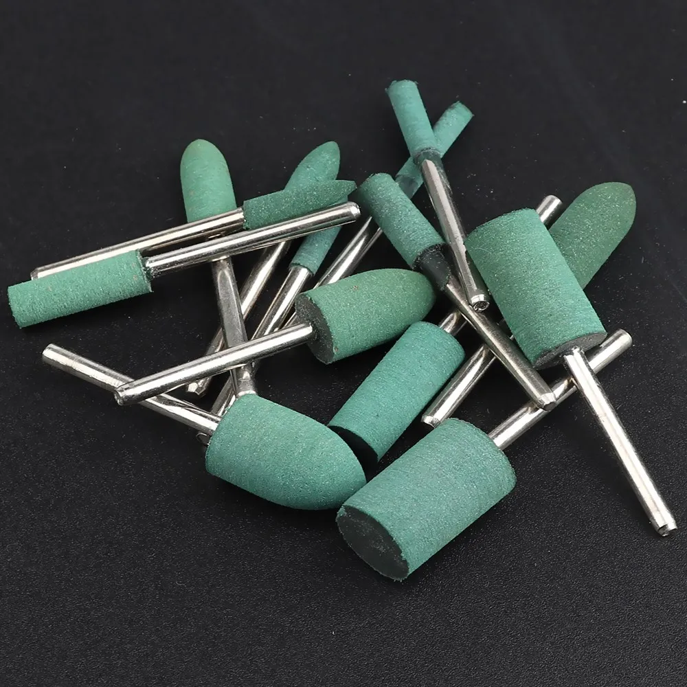 5/10Pcs Rubber Abrasive 3mm Shank Grinding Head for Mold Metal Polishing Dremel Rotary Tools