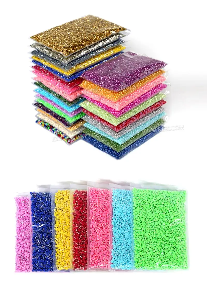 Bulk Wholesale 2-10mm Imitation Pearls Ivory White AB Multi Colors Half Round Flat Back Bead ABS Plastic Glitters DIY Nail Art