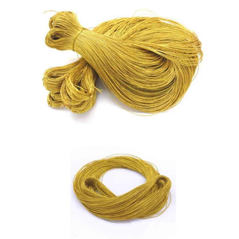 100m 1mm Rope Gold Silver Cord Gift Packaging String Metallic Jewelry Thread Cord Tag Line Bracelet Making Labels Mark Lanyard