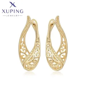 Xuping Jewelry Fashion Hot Sale Square Stone Hoop Earring with Gold Color for Women Party Gift S00145499