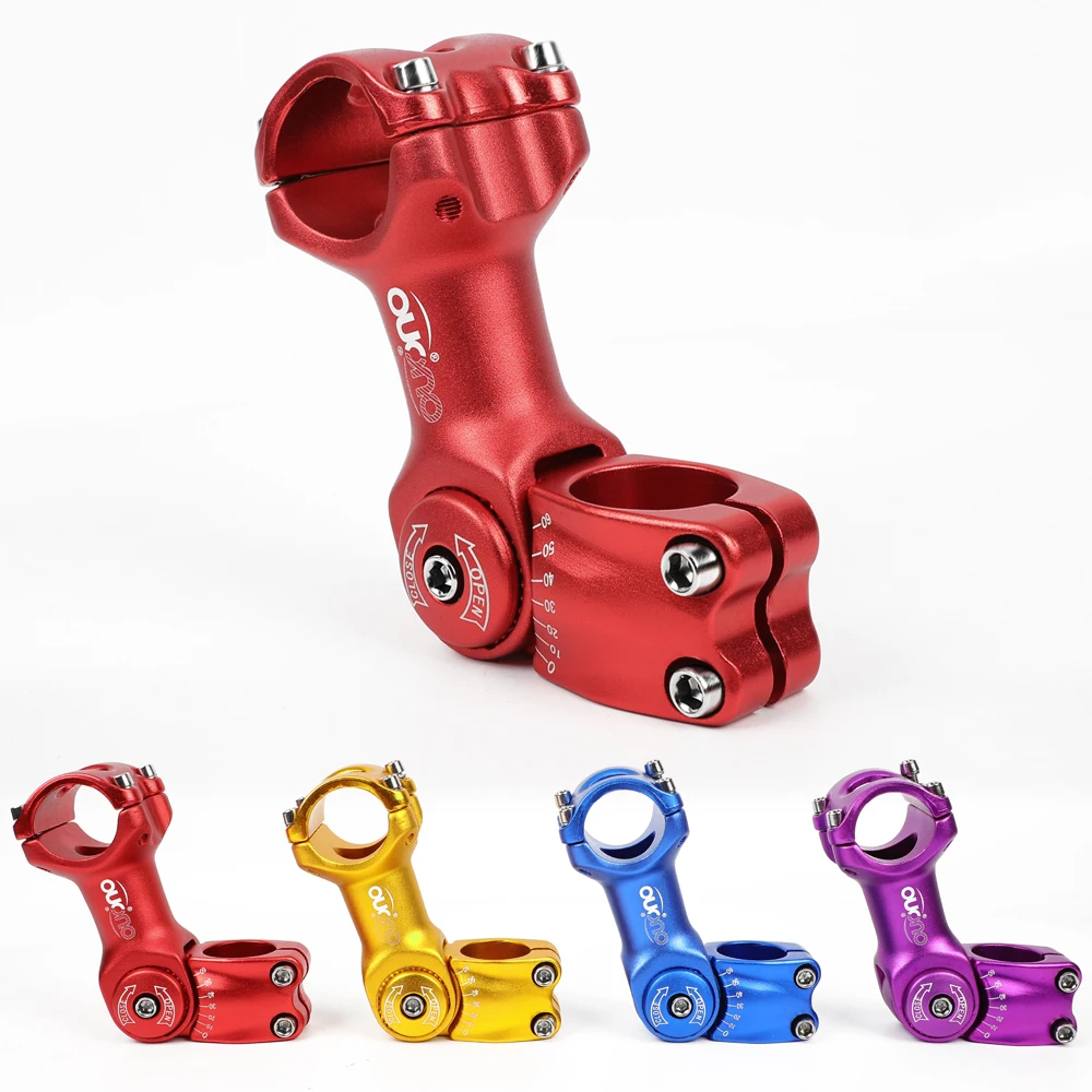 Adjustable MTB Stem 0-60 Degree Adjust Stem 25.4/31.8mm Bike Handlebar Riser 90-130mm Colorful Stemming Bicycle Pieces