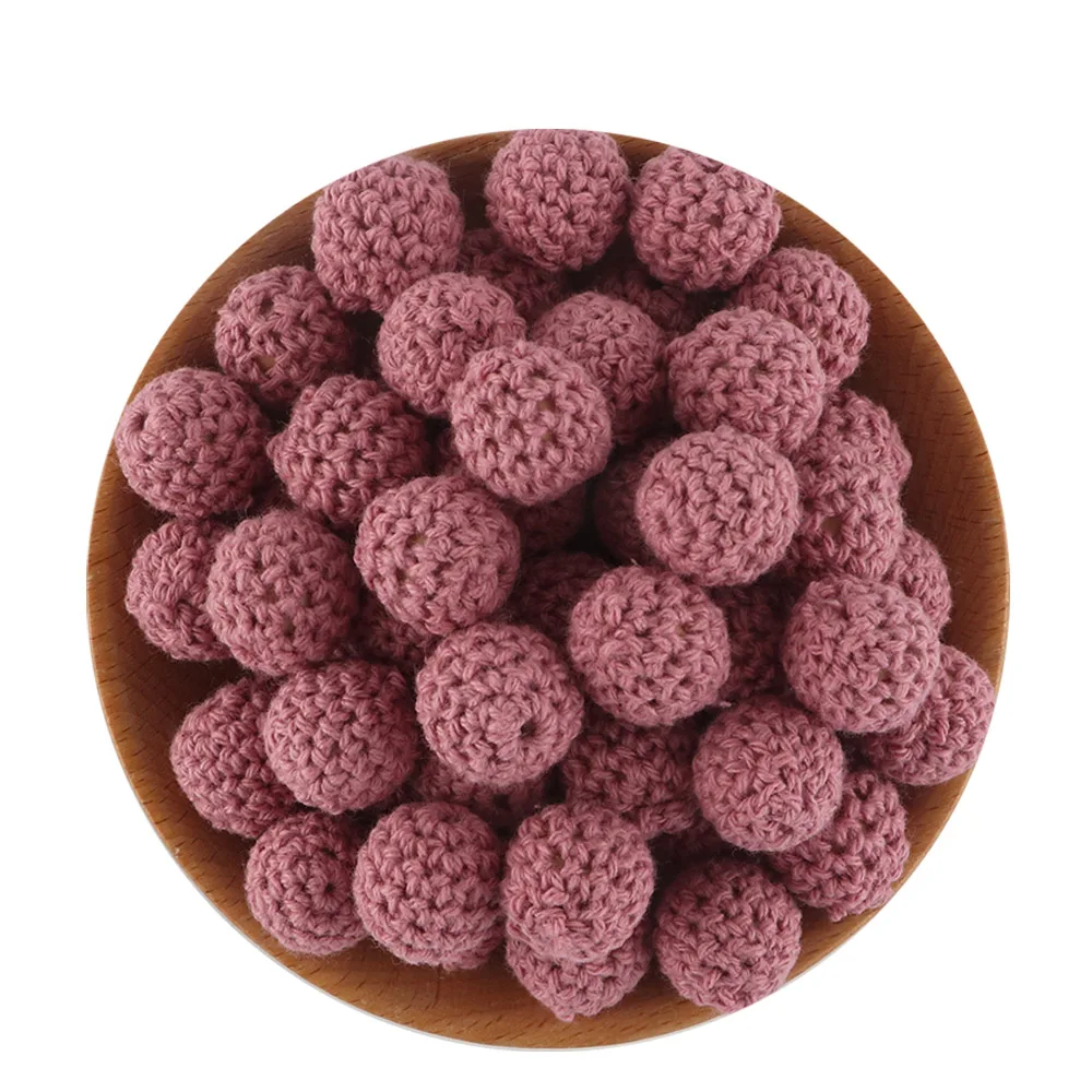 Kovict 100Pcs 16/20MM Wooden Crochet Beads Round DIY For Jewelry Making Necklace Bracelet Earrings Etc Handmade Accessories