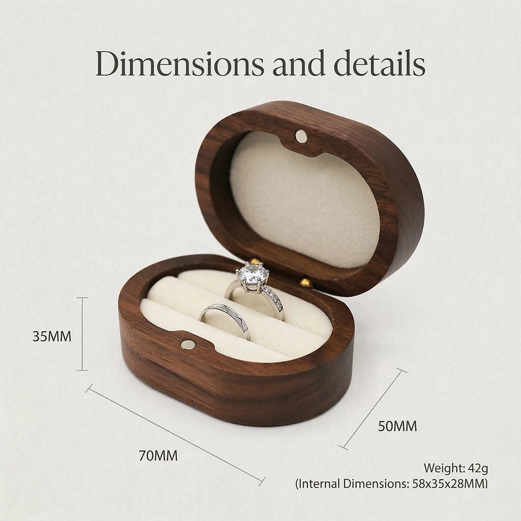 Rustic Wedding Ring Box Holder Wood Custom Wedding Valentine Engagement Anniversary Personalized Name Date for Wedding Ceremony