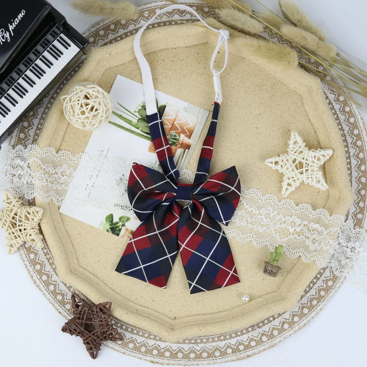 33*6cm/13*13cm JK Ties Women Plaid Neck Tie Girls Japanese Style for Jk Uniform Cute Necktie Plaid Uniform School Accessories