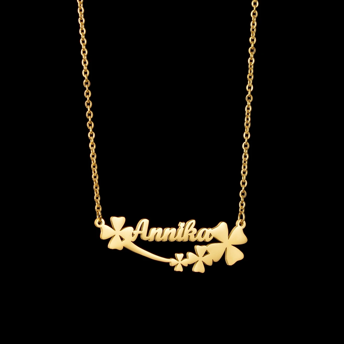 Atoztide New Custom Name Necklaces Personalized Fashion Stainless Steel Bottom Decoration Pendant Heart Letter for Women Jewelry