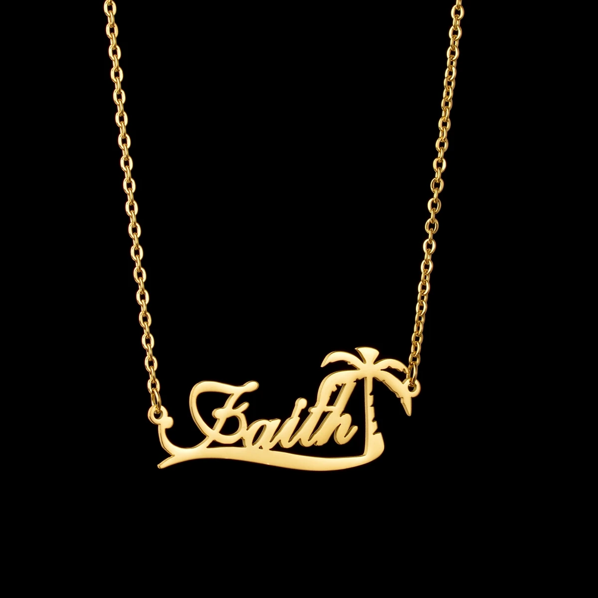 Atoztide New Custom Name Necklaces Personalized Fashion Stainless Steel Bottom Decoration Pendant Heart Letter for Women Jewelry