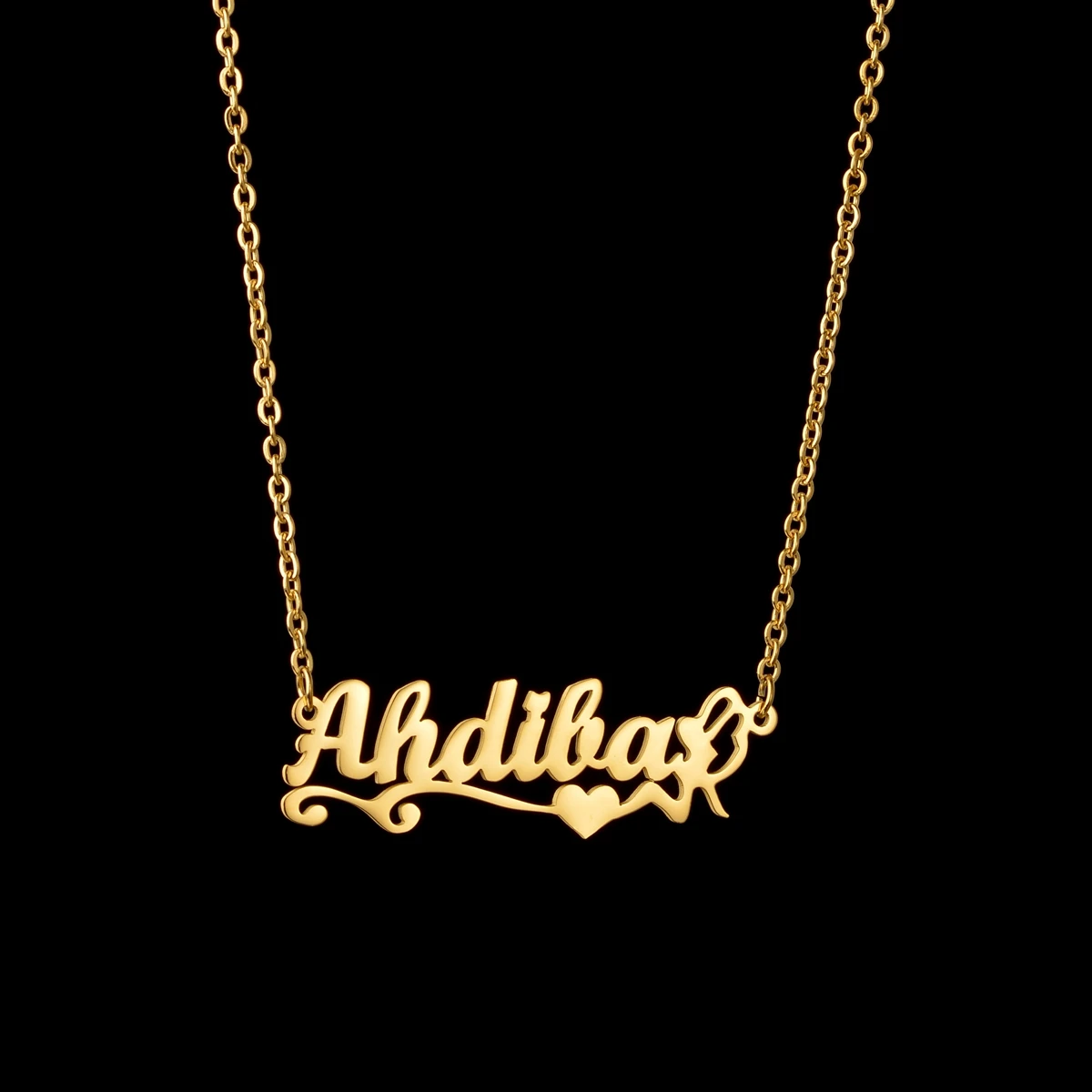 Atoztide New Custom Name Necklaces Personalized Fashion Stainless Steel Bottom Decoration Pendant Heart Letter for Women Jewelry