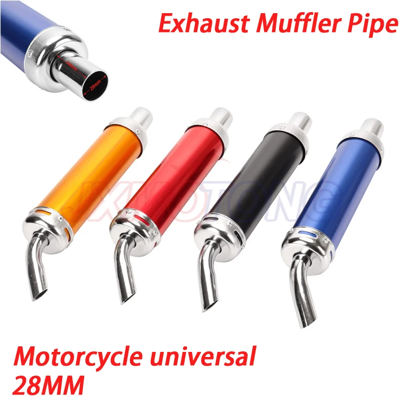 Style Design Universal Metal 28MM Racing Motocross Black Exhaust Muffler 2 Stroke Motorcycle Exhaust Pipe Muffler