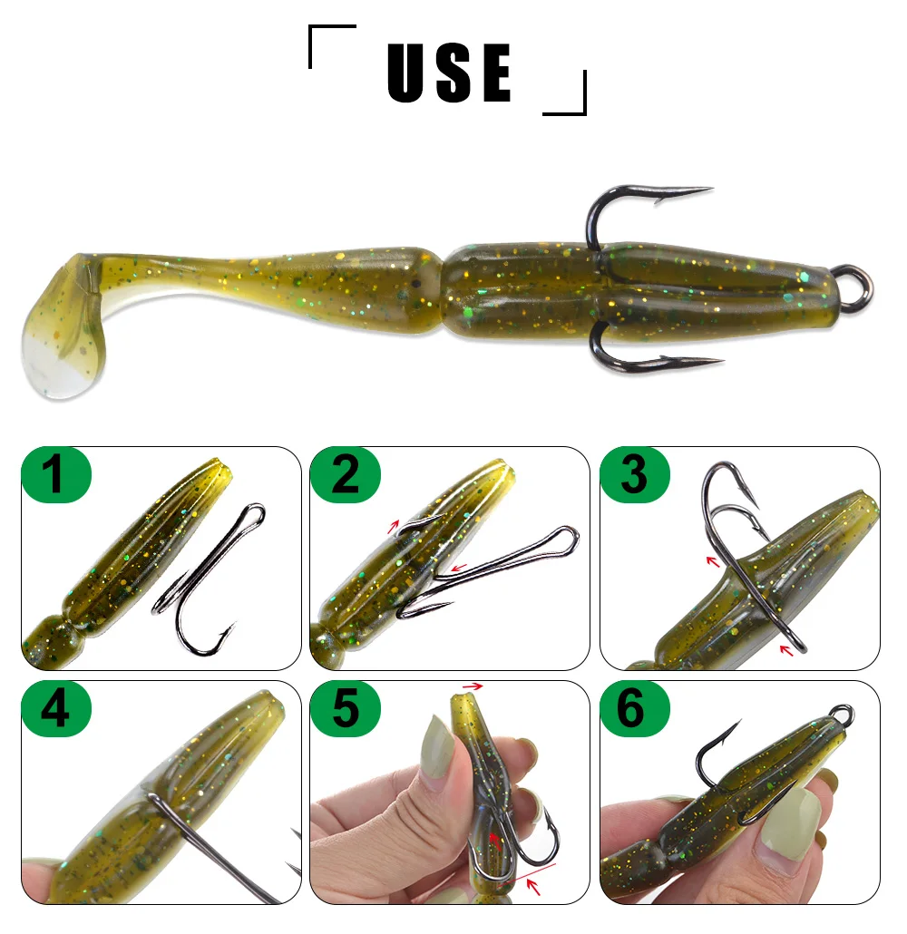 FTK 20PCS Fishing Hooks High Carbon Steel Duple Hooks Double Fishing Hooks Barbed Carp Fishhook For Soft Worm Lure