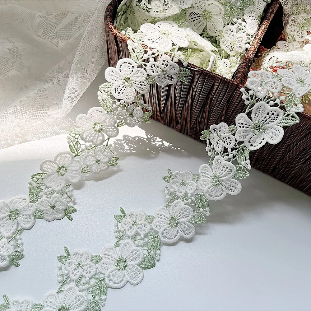 1Yard Embroidery Pink Lace Fabric Trim Ribbon DIY Lace Skirt Curtain Bags Accessories Sewing Repair