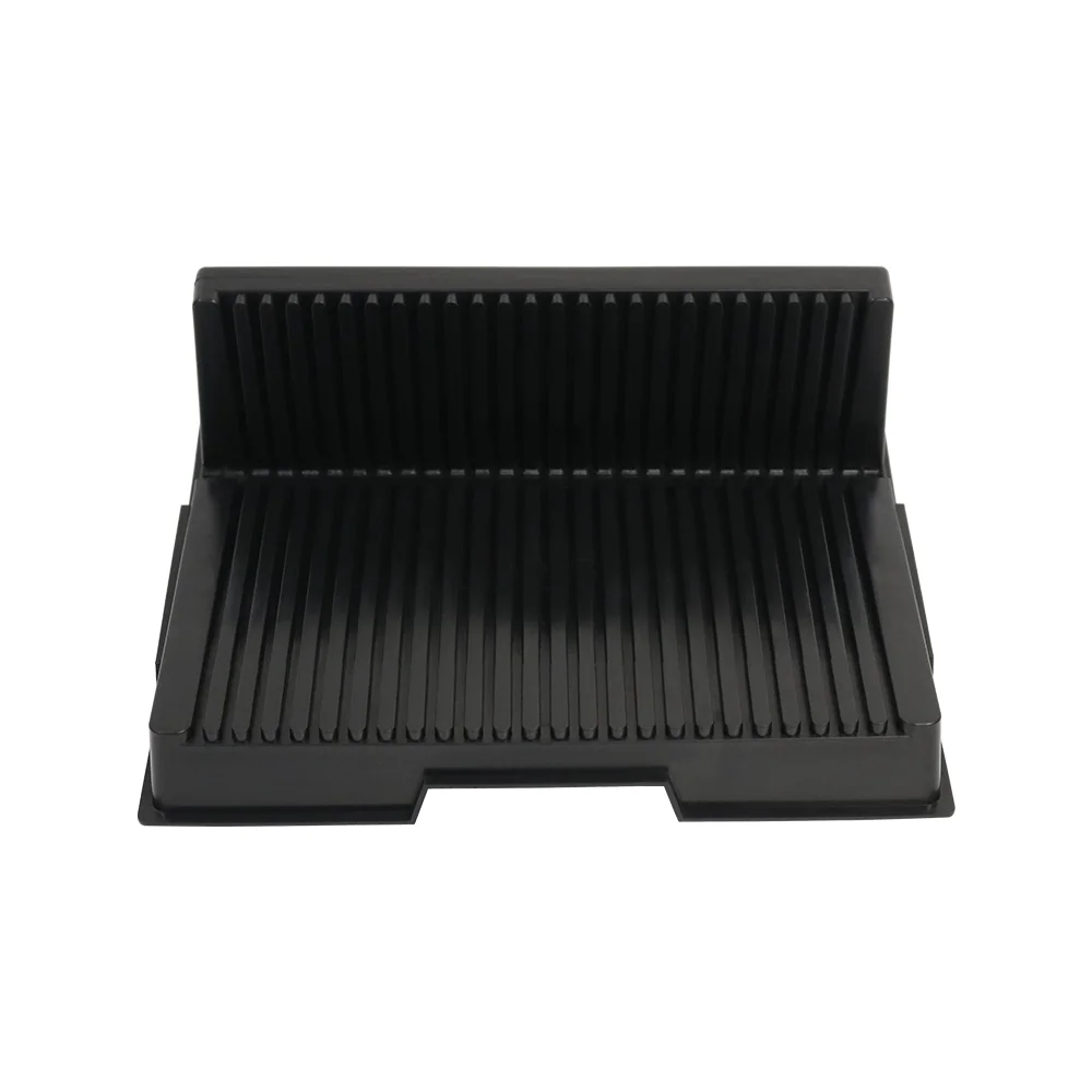 ESD Q-PC3 Pcb Rack Storage Anti-static 270X210X95mm 25 Slots Black Plastic Antistatic L-shape Tray Stackable Holder