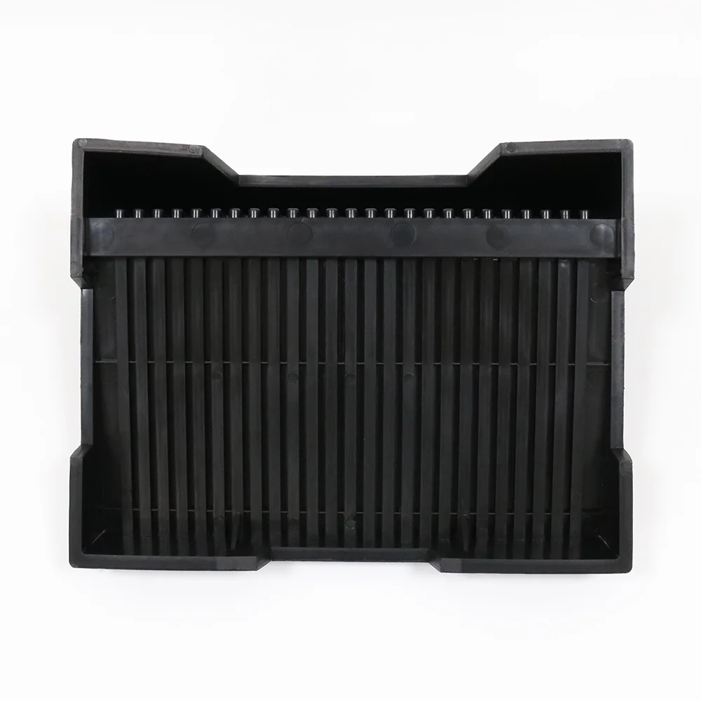ESD Q-PC3 Pcb Rack Storage Anti-static 270X210X95mm 25 Slots Black Plastic Antistatic L-shape Tray Stackable Holder