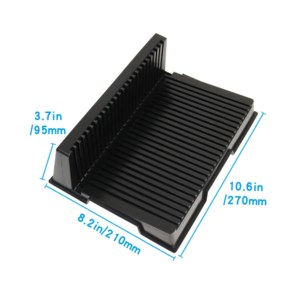 ESD Q-PC3 Pcb Rack Storage Anti-static 270X210X95mm 25 Slots Black Plastic Antistatic L-shape Tray Stackable Holder