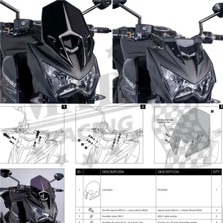 Motorcycler Sport Windshield WindScreen Viser Visor Fit For KAWASAKI Z800 Z-800 2012 2013 2014 2015 2016 z800 Z 800 12-16