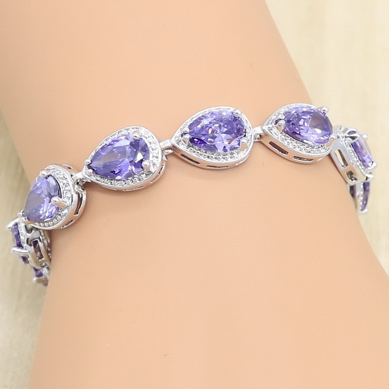 Elegant Shiny Water Drop Zircon Bracelet Fashionable Charm Jewelry Suitable for Daily and Banquet