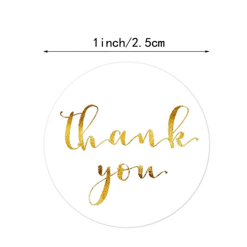 100-500pcs Gold Foil Handmade With Love Stationery Seal Labels 1 inch Sticker for DIY Gift Small Business Packaging Decoration