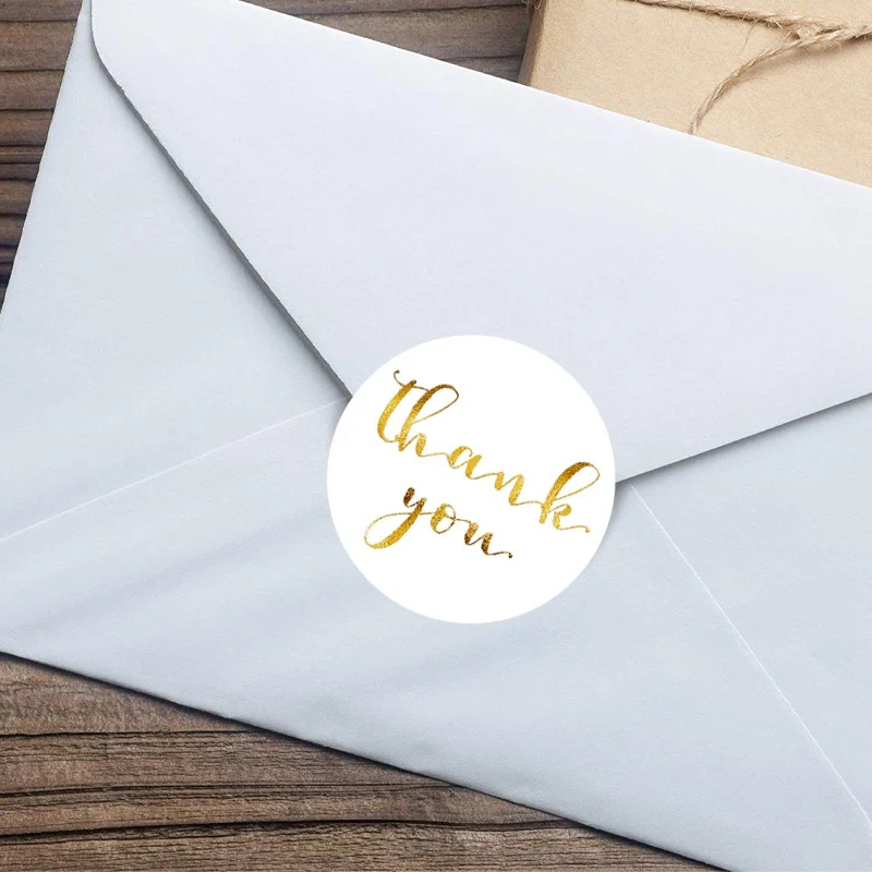 100-500pcs Gold Foil Handmade With Love Stationery Seal Labels 1 inch Sticker for DIY Gift Small Business Packaging Decoration