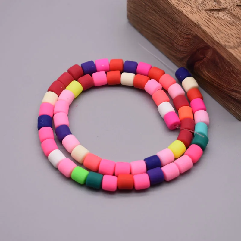 Color Barrel Beads DIY Jewelry Findings Polymer Clay Beads Tube Spacer Beads For Jewelry Making DIY Handmade Bracelet Accessory
