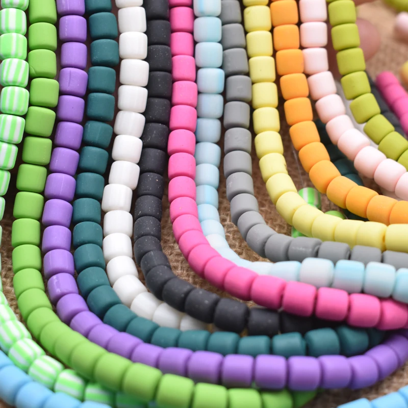 Color Barrel Beads DIY Jewelry Findings Polymer Clay Beads Tube Spacer Beads For Jewelry Making DIY Handmade Bracelet Accessory