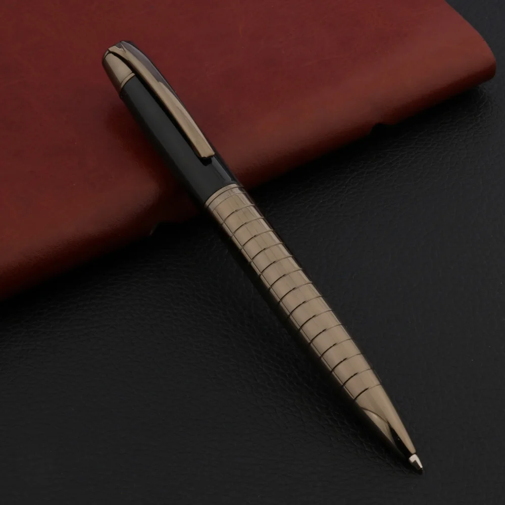High Quality 022 Metal Ball point Pen Gun Gray Spin Black Stationery Office School Supplies ink Pens