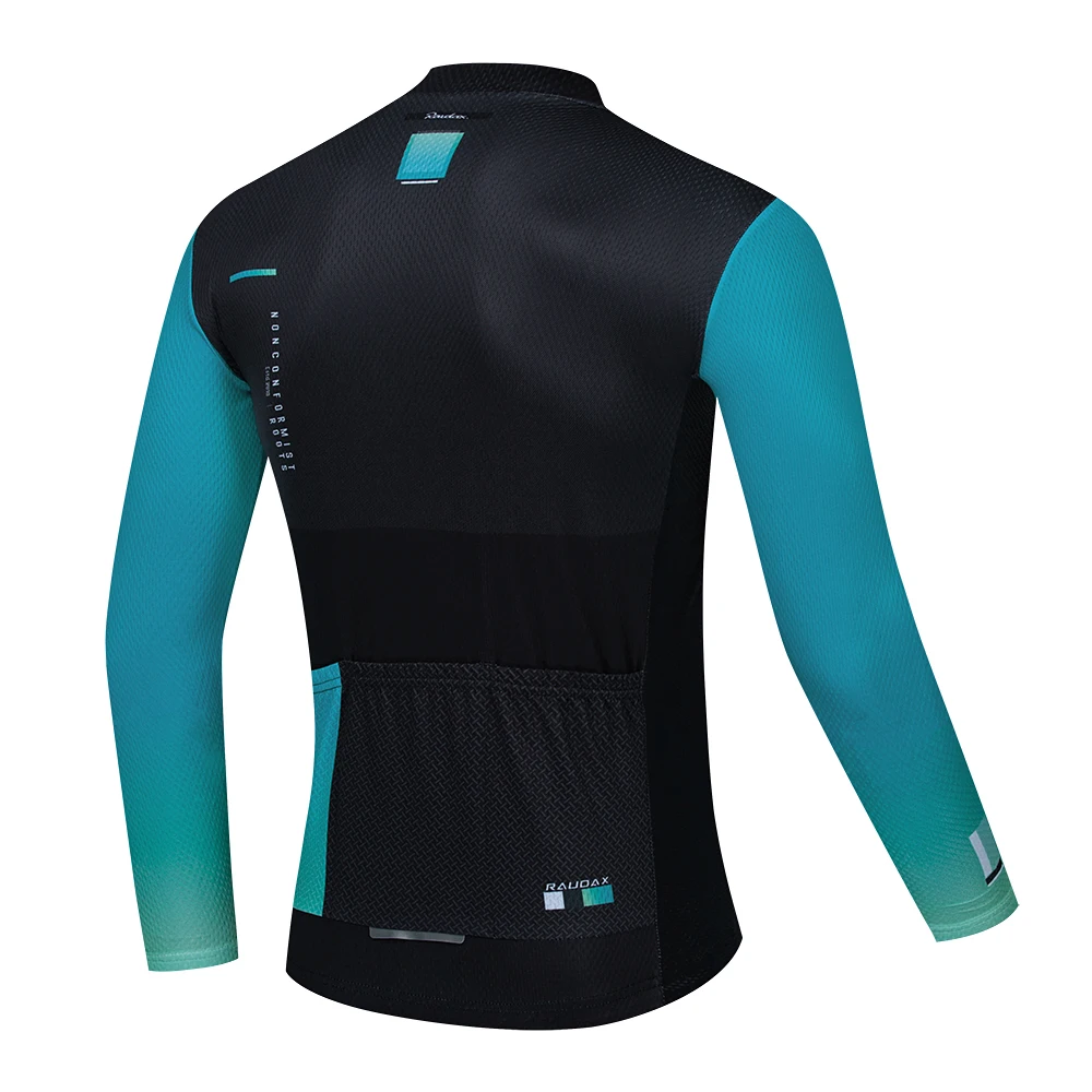RAUDAX 2026 Mens Long Sleeve Cycling Jersey Mtb Cycling Clothing Breathable Bicycle Maillot Ropa Ciclismo Sportwear Bike Clothes