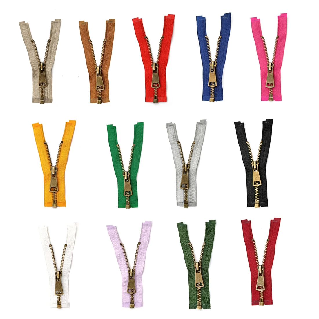5# Colorful High Quality Open-End Auto Lock Copper Metal Zipper Diy Handcraft For Clothing Pocket Garment Shoes Bags Sewing