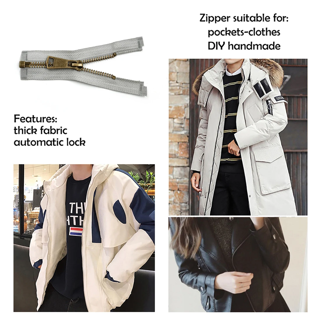 5# Colorful High Quality Open-End Auto Lock Copper Metal Zipper Diy Handcraft For Clothing Pocket Garment Shoes Bags Sewing
