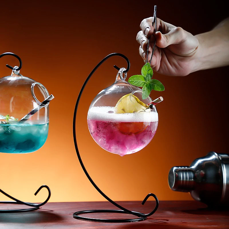 Creative Cocktail Glass - Porcupine Fish/Swan/Rose/Octopus/Bird Design Cocktail Glass, Novelty Drink Cup for KTV Bar Night Party